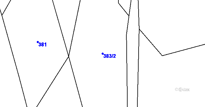 Parcela st. 383/2 v KÚ Kladno u Hlinska, Katastrální mapa