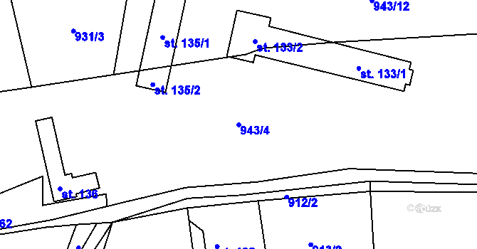Parcela st. 943/4 v KÚ Kladno u Hlinska, Katastrální mapa