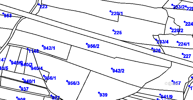 Parcela st. 956 v KÚ Kladno u Hlinska, Katastrální mapa