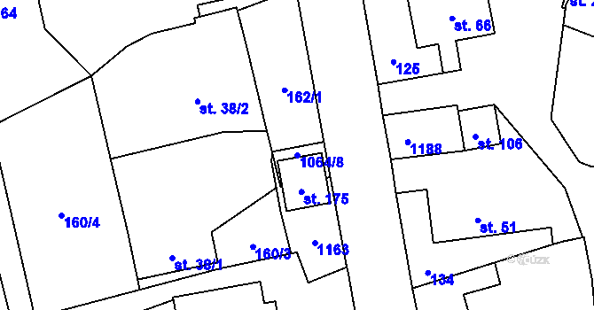 Parcela st. 1064/8 v KÚ Kladno u Hlinska, Katastrální mapa