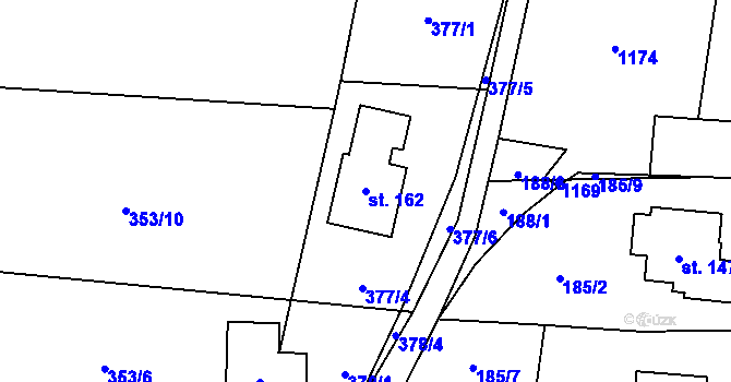 Parcela st. 162 v KÚ Kladno u Hlinska, Katastrální mapa