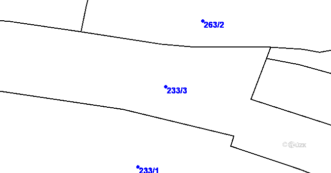 Parcela st. 233/3 v KÚ Kladno u Hlinska, Katastrální mapa