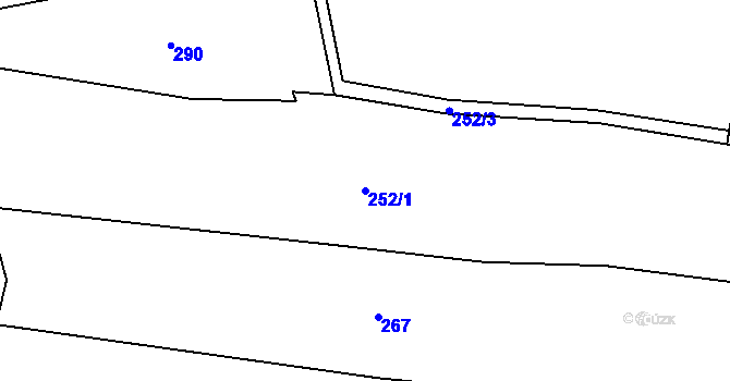 Parcela st. 252/1 v KÚ Kladno u Hlinska, Katastrální mapa