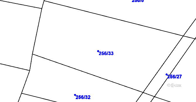 Parcela st. 256/33 v KÚ Kladno u Hlinska, Katastrální mapa