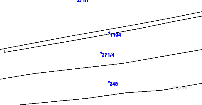 Parcela st. 271/4 v KÚ Kladno u Hlinska, Katastrální mapa