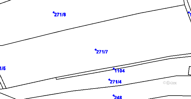 Parcela st. 271/7 v KÚ Kladno u Hlinska, Katastrální mapa