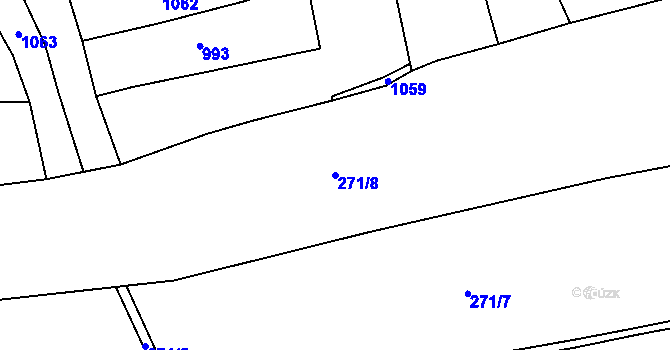 Parcela st. 271/8 v KÚ Kladno u Hlinska, Katastrální mapa