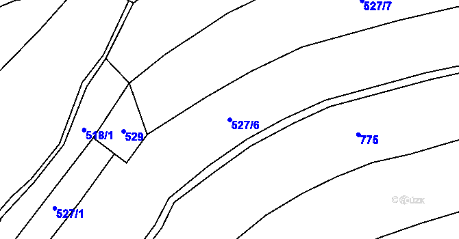 Parcela st. 527/6 v KÚ Kladno u Hlinska, Katastrální mapa