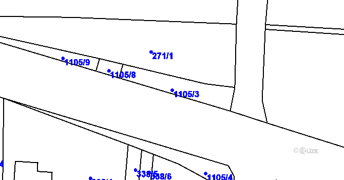 Parcela st. 1105/3 v KÚ Kladno u Hlinska, Katastrální mapa