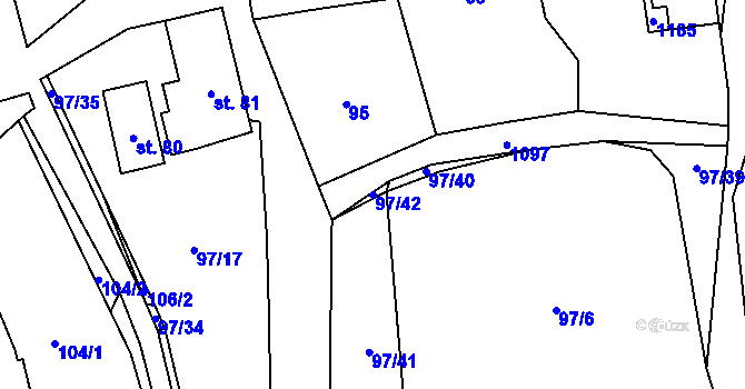 Parcela st. 97/42 v KÚ Kladno u Hlinska, Katastrální mapa
