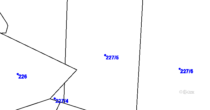 Parcela st. 227/5 v KÚ Kladoruby, Katastrální mapa