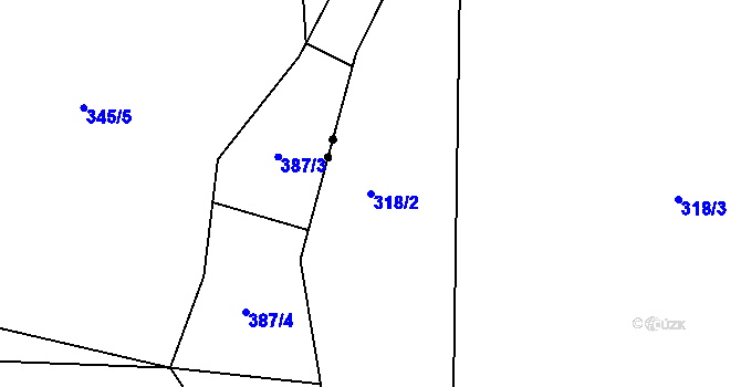 Parcela st. 318/2 v KÚ Kladoruby, Katastrální mapa