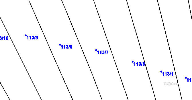 Parcela st. 113/7 v KÚ Kladoruby, Katastrální mapa