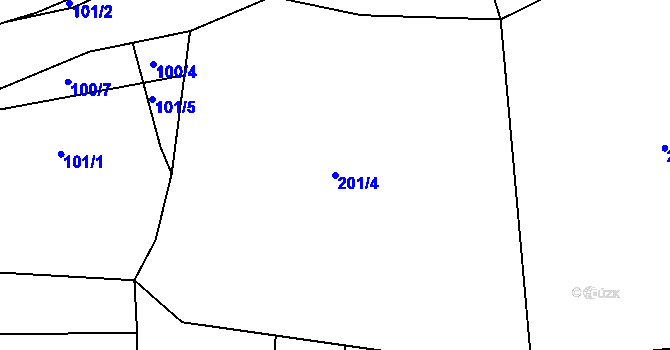 Parcela st. 201/4 v KÚ Kladoruby, Katastrální mapa