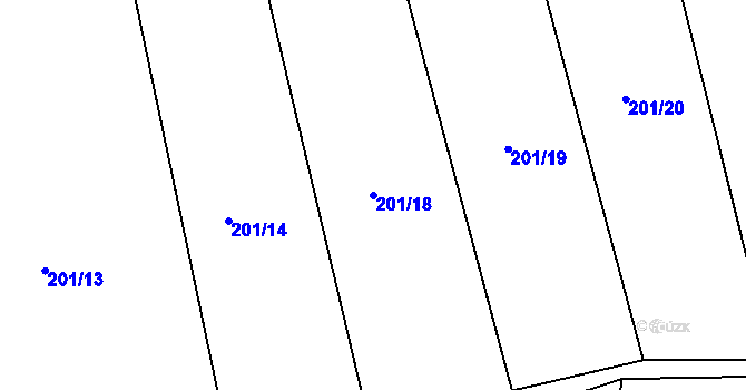 Parcela st. 201/18 v KÚ Kladoruby, Katastrální mapa
