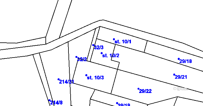 Parcela st. 10/2 v KÚ Trávník u Kladorub, Katastrální mapa