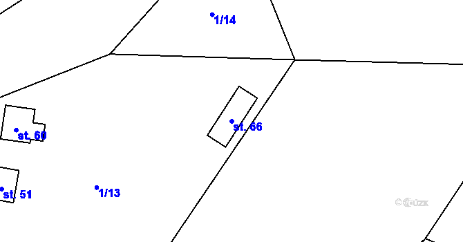Parcela st. 66 v KÚ Trávník u Kladorub, Katastrální mapa