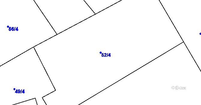 Parcela st. 52/4 v KÚ Trávník u Kladorub, Katastrální mapa
