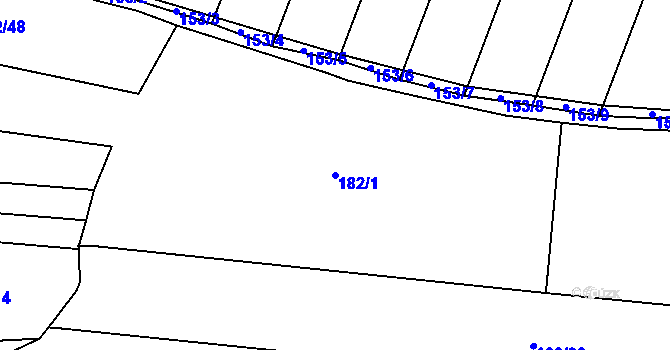 Parcela st. 182/1 v KÚ Trávník u Kladorub, Katastrální mapa