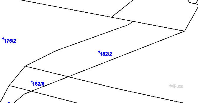 Parcela st. 182/2 v KÚ Trávník u Kladorub, Katastrální mapa