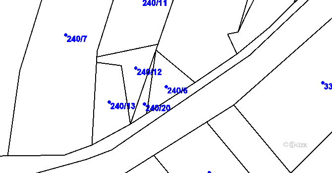 Parcela st. 240/6 v KÚ Trávník u Kladorub, Katastrální mapa
