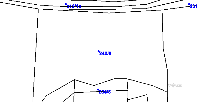 Parcela st. 240/9 v KÚ Trávník u Kladorub, Katastrální mapa