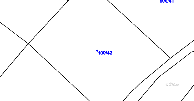 Parcela st. 100/42 v KÚ Trávník u Kladorub, Katastrální mapa