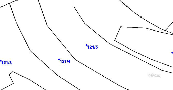 Parcela st. 121/5 v KÚ Trávník u Kladorub, Katastrální mapa