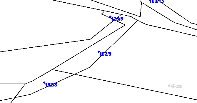 Parcela st. 182/9 v KÚ Trávník u Kladorub, Katastrální mapa