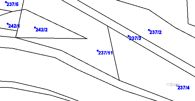 Parcela st. 237/11 v KÚ Trávník u Kladorub, Katastrální mapa