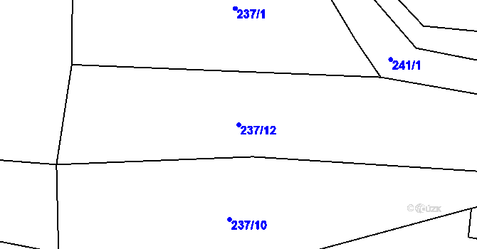 Parcela st. 237/12 v KÚ Trávník u Kladorub, Katastrální mapa