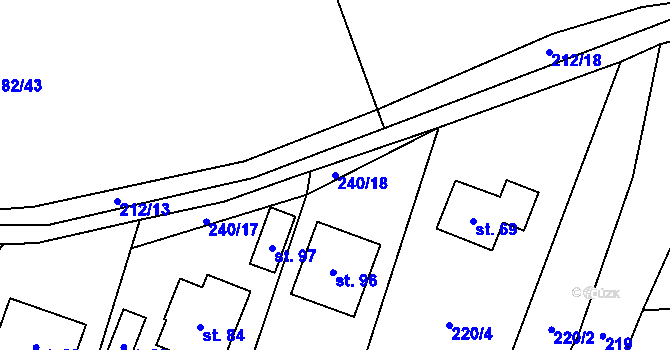 Parcela st. 240/18 v KÚ Trávník u Kladorub, Katastrální mapa