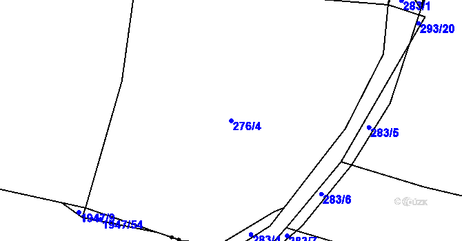 Parcela st. 276/4 v KÚ Trávník u Kladorub, Katastrální mapa