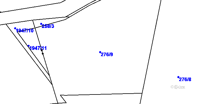 Parcela st. 276/9 v KÚ Trávník u Kladorub, Katastrální mapa