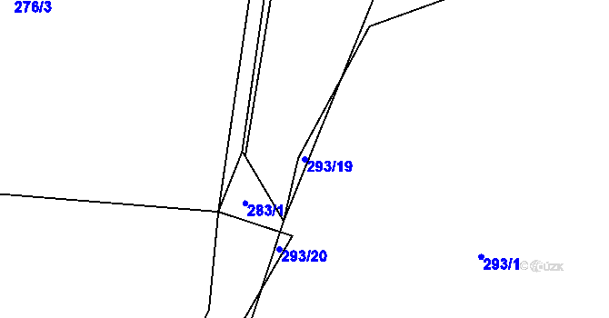 Parcela st. 293/19 v KÚ Trávník u Kladorub, Katastrální mapa