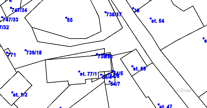Parcela st. 776 v KÚ Kladrubce, Katastrální mapa