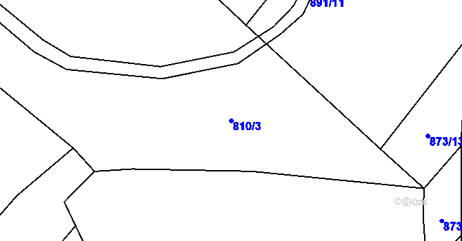 Parcela st. 810/3 v KÚ Kladruby u Vlašimi, Katastrální mapa
