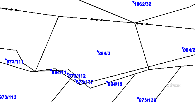 Parcela st. 884/3 v KÚ Kladruby u Vlašimi, Katastrální mapa