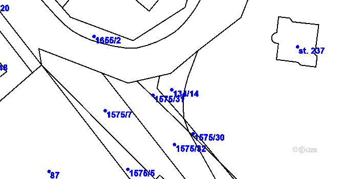 Parcela st. 134/14 v KÚ Kladruby u Vlašimi, Katastrální mapa