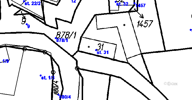 Parcela st. 31 v KÚ Kladruby u Strakonic, Katastrální mapa