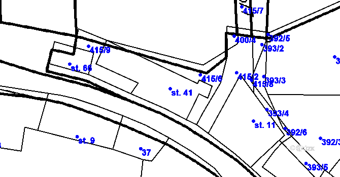 Parcela st. 41 v KÚ Kladruby u Strakonic, Katastrální mapa