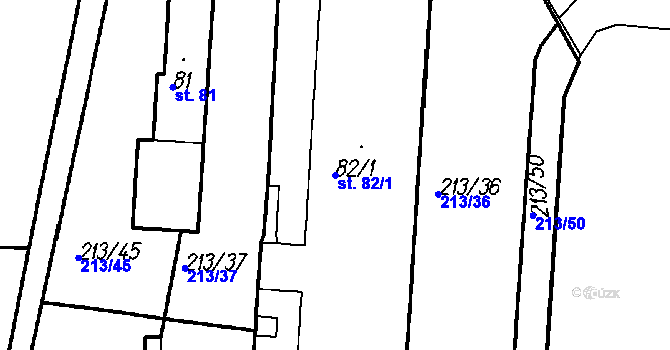 Parcela st. 82/1 v KÚ Kladruby u Strakonic, Katastrální mapa