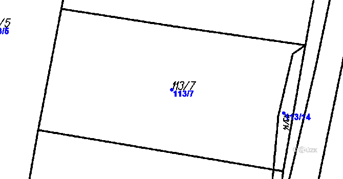 Parcela st. 113/7 v KÚ Kladruby u Strakonic, Katastrální mapa