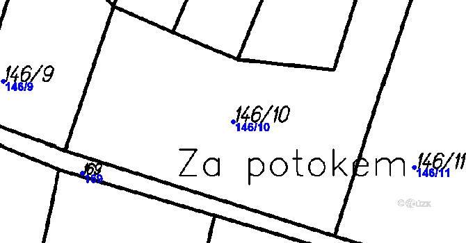 Parcela st. 146/10 v KÚ Kladruby u Strakonic, Katastrální mapa