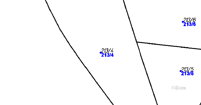 Parcela st. 213/4 v KÚ Kladruby u Strakonic, Katastrální mapa