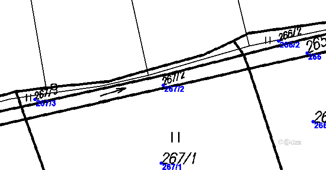 Parcela st. 267/2 v KÚ Kladruby u Strakonic, Katastrální mapa