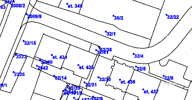 Parcela st. 32/41 v KÚ Kladruby u Stříbra, Katastrální mapa