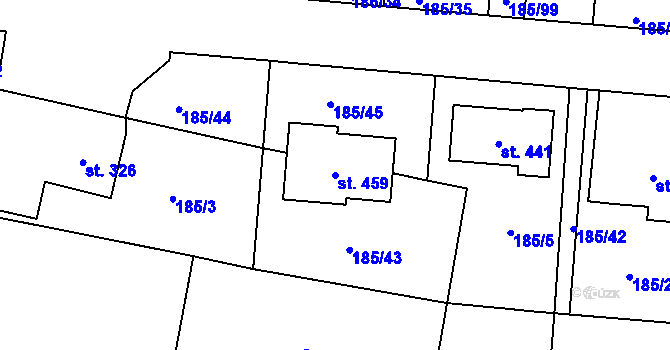 Parcela st. 459 v KÚ Kladruby u Stříbra, Katastrální mapa