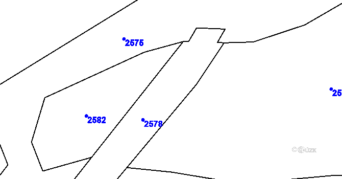 Parcela st. 2085 v KÚ Kladruby u Stříbra, Katastrální mapa