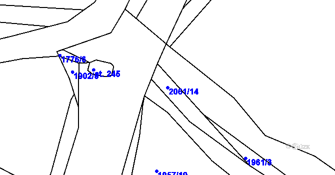 Parcela st. 2061/14 v KÚ Kladruby u Stříbra, Katastrální mapa